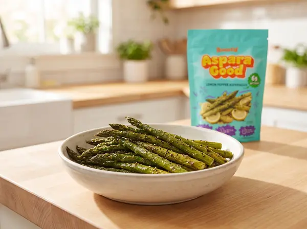A bowl of crispy roasted Roast'd vegetables fresh from the air fryer